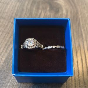 Wedding Bridal Set Round 925 Sterling Silver Size 6